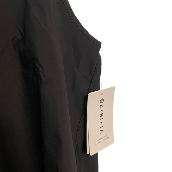 Athleta Black Sojourn Tank Top Oversized With Pleated Back Size SP NEW - Picture 4 of 8